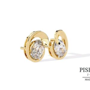 Oval Swirl Diamond Studs