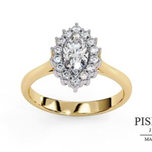 Anillo Halo Marquise