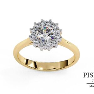 Anillo "Marquise Empress" con Halo Perimetral