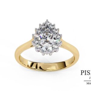 Anillo Halo de Talla Pera (Lágrima)