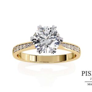 Anillo Solitario "Six-Prong Lotus" con engaste de 6 garras