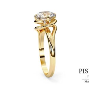 Anillo solitario Wave