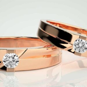 Aros de matrimonio "Modelo H con Línea Diagonal".